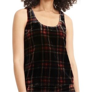 NEW J.Crew Stewart Tartan Plaid Velvet Tank Top Holiday 4 Petite Gift
